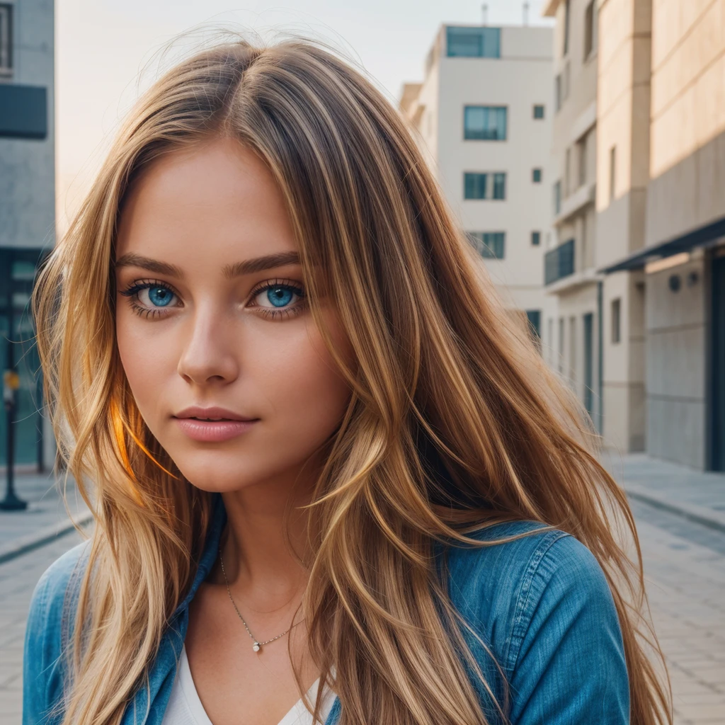 professional portrait photograph of a gorgeous 18 year,Norwegian girl Lise Olsen in egypt with long wavy blonde hair,blue eye,happy,sultry flirty look, gorgeous symmetrical face, cute natural makeup,as queen of Egypt, stunning modern urban environment, ultra realistic, concept art, elegant, highly detailed, intricate, sharp focus, depth of field, f/1. 8, 85mm, medium shot, mid shot, (((professionally color graded))), bright soft diffused light, (volumetric fog), trending on instagram, hdr 4k, 8k
