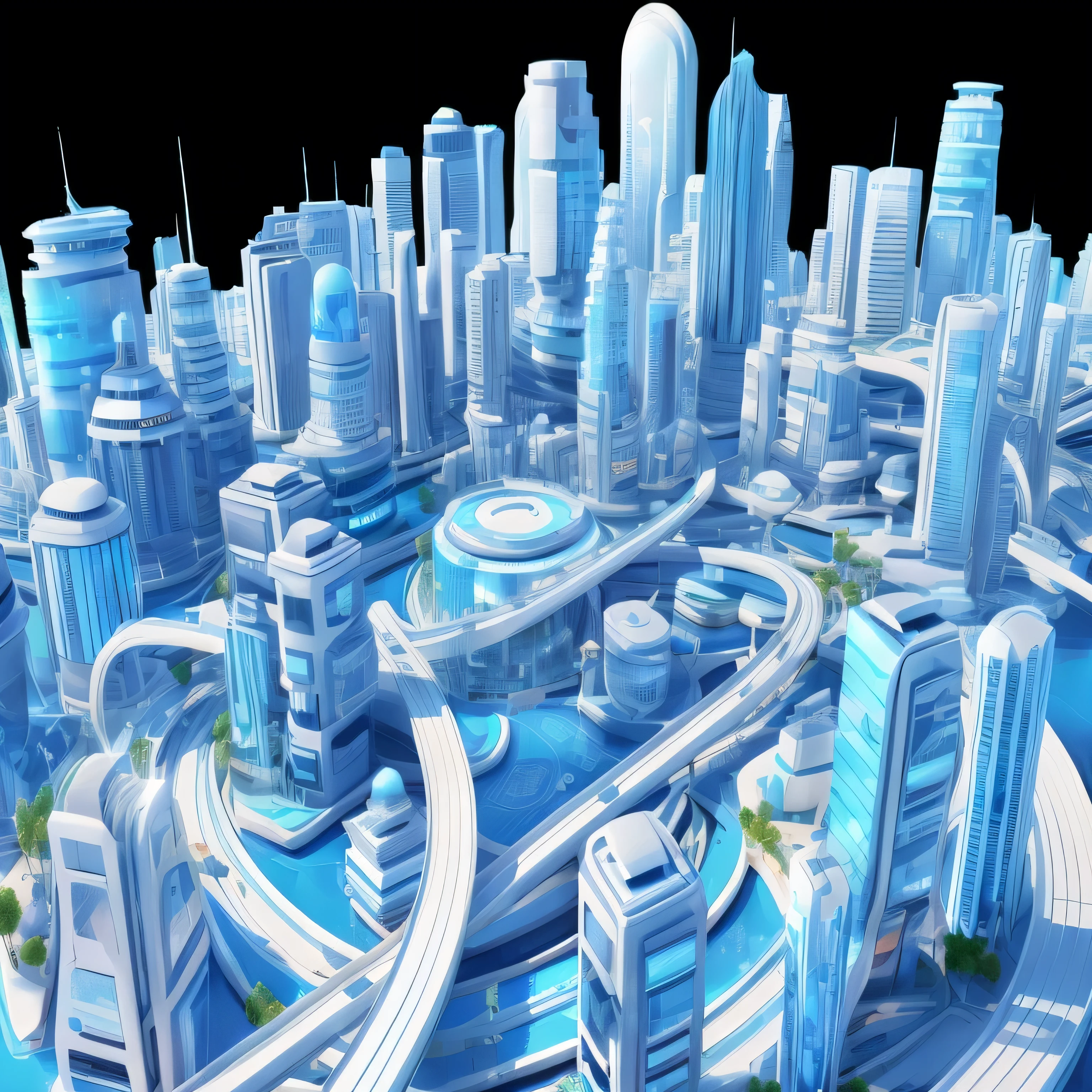 Close-up of a city with many buildings and roads, hyper-futuristic city, futuristic city, City of the Future, Future Utopian City, futuristic city, beautiful City of the Future, human futuristic city, Future utopian metropolis, futuristic city backgrond, futuristic city scape, The metropolis of the future, landscape of a futuristic city, photo of futuristic cityscape