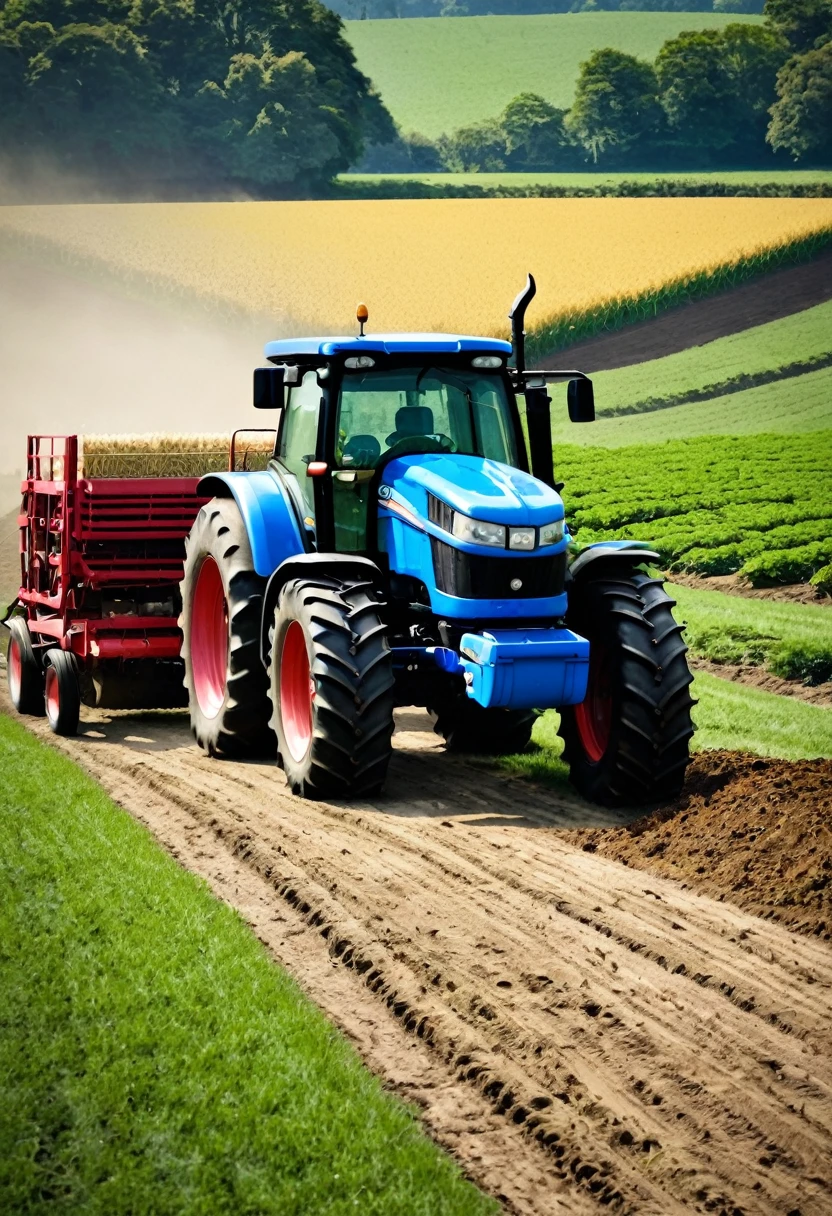 Tractor and farmer