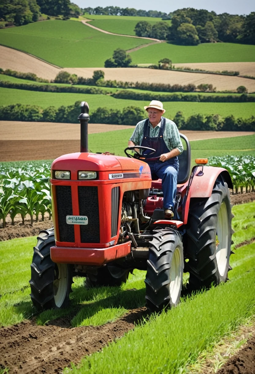 Tractor and farmer 
