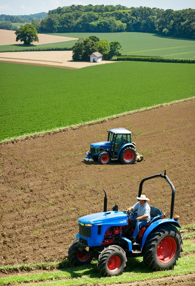 Tractor and farmer