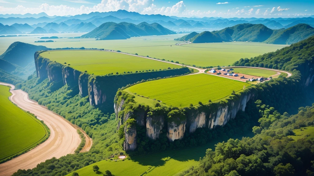 Beautiful countryside scene of Thailand. Aerial view. Photorealistic photos, High definition