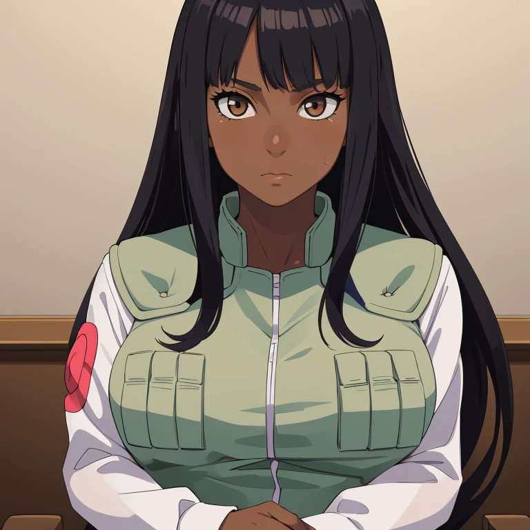 masterpiece, (solo), absurdres, portrait, ((upper body)), detailed background, fine detail, HDR, female, shine dark skin, bangs, black hair, long hair, messy hair, neutral expression,shine Brown eyes, big breasts, fullbody
Com um bebê 