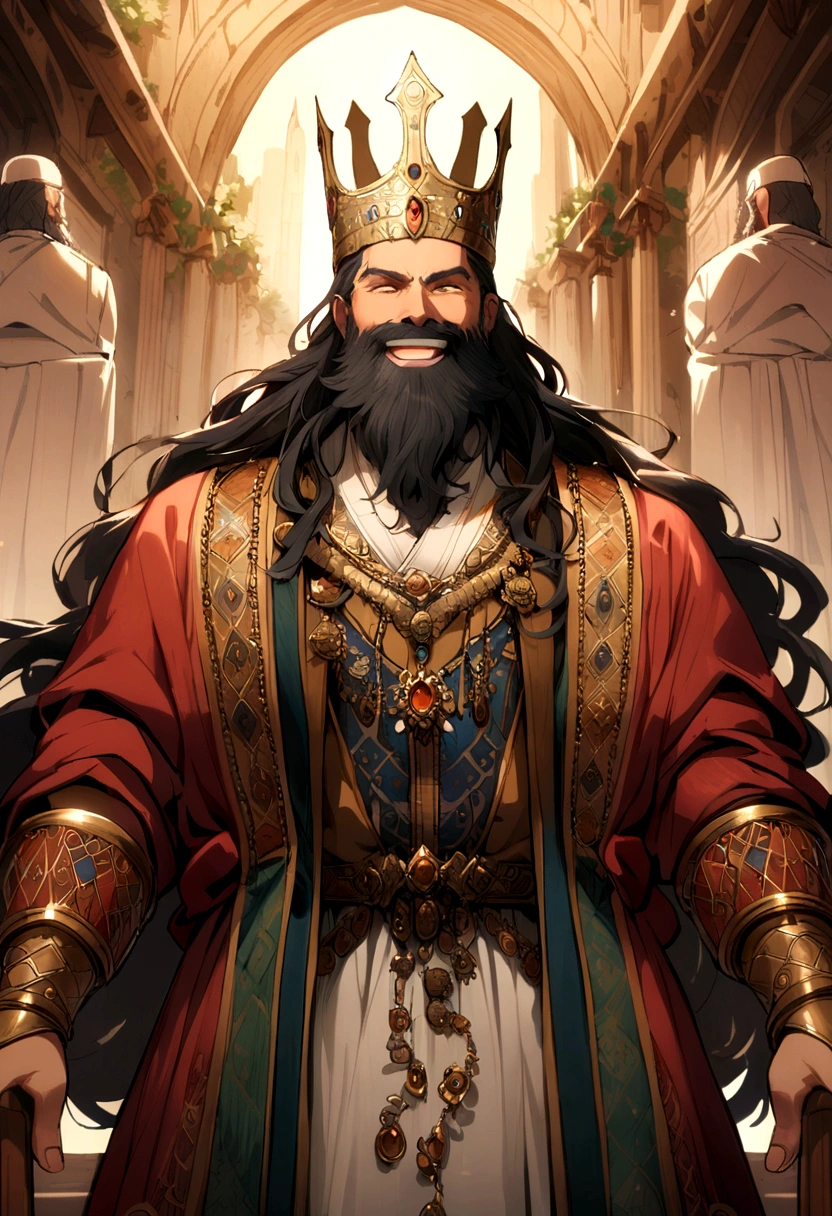 king, beard long hair