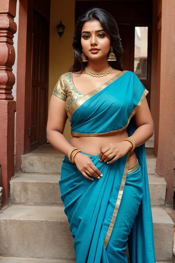 Indian plus size women in saree
