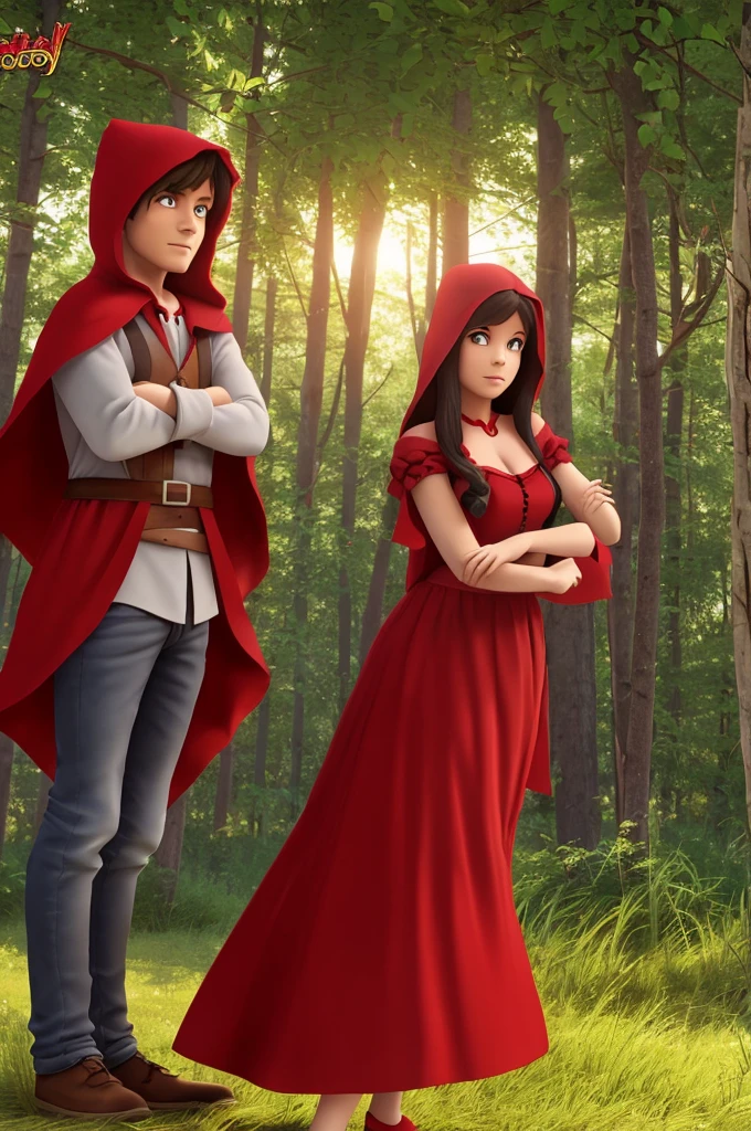 Little Red Riding Hood and the Big Bad Wolf in story animation