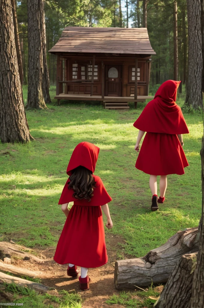 Little Red Riding Hood and the Big Bad Wolf in story animation