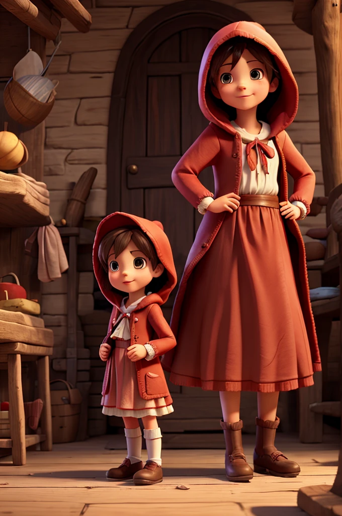 Little Red Riding Hood and the Big Bad Wolf in story animation