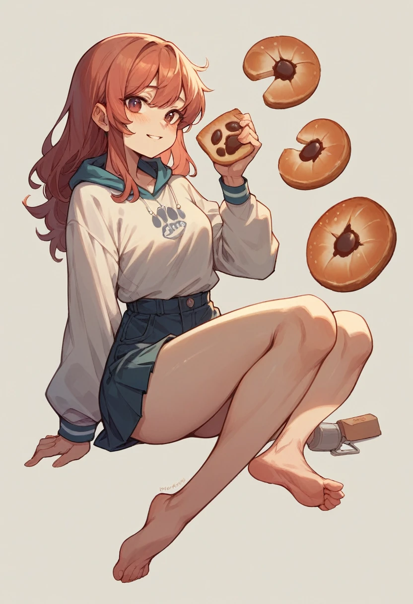 There is a barefoot footprint on the toast