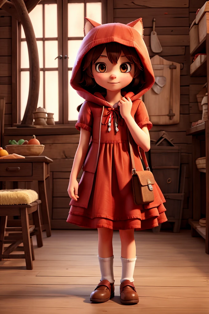 little red riding hood scared by the big bad wolf