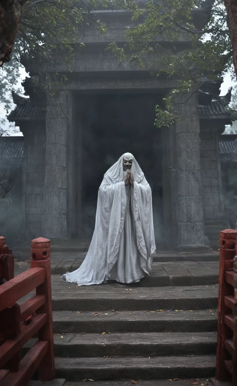 Praying at the temple,fear,high resolution,Horror,ghost