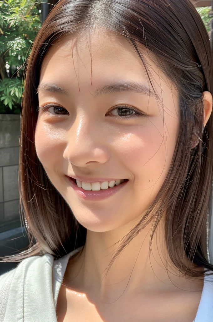((Highest quality)), ((masterpiece)), (detailed), Japanese, 40 years old, Beauty, Front face,Face close-up,smile, Nagoya