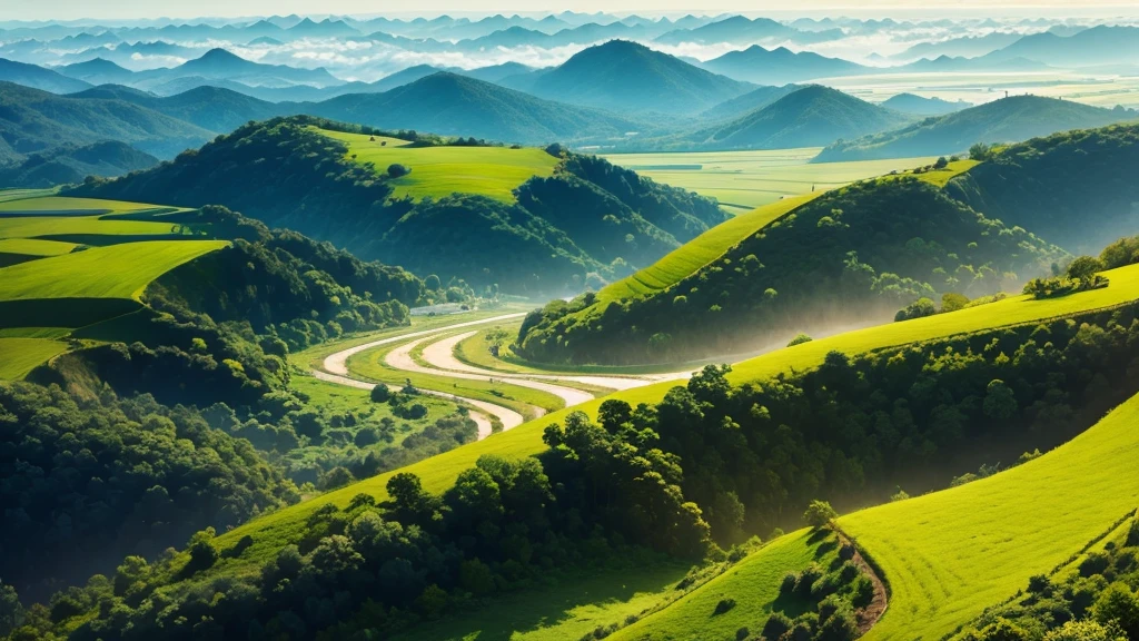 Beautiful countryside scene of Thailand. Aerial view. Photorealistic photos, High definition