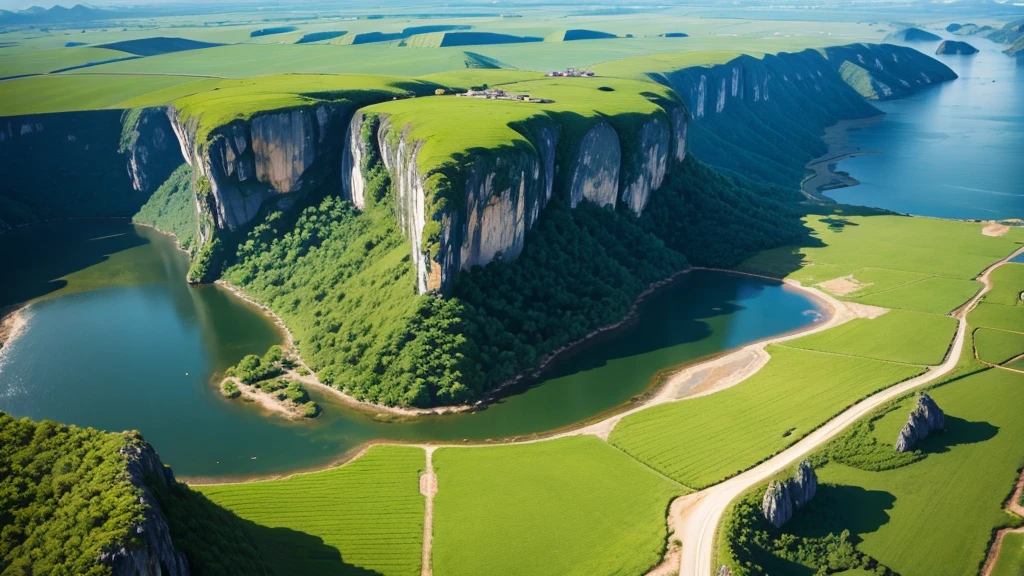 Beautiful countryside scene of Thailand. Aerial view. Photorealistic photos, High definition