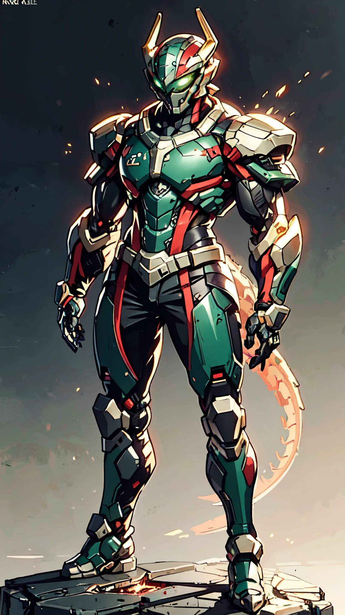 A man wearing a full-face helmet, a fantasy-style biotech armored combat suit, green eyes, (a composite layered chest armor), fully enclosed shoulder guards, matching arm and leg guards, the belt is adorned with dragon claw grasping orbs, (the color scheme is primarily black with red accents), the design balances heavy with agility, a high-tech bio-mecha armor, (Armor Concept Inspired by Dragons, stand on the top of a skyscraper in a futuristic sci-fi city), this character embodies a finely crafted fantasy-surreal style armored hero in anime style, exquisite and mature manga art style, (element, plasma, energy, the armor glows), ((male:1.5)), metallic, real texture material, dramatic, high definition, best quality, highres, ultra-detailed, ultra-fine painting, extremely delicate, professional, perfect body proportions, golden ratio, anatomically correct, symmetrical face, extremely detailed eyes and face, high quality eyes, creativity, RAW photo, UHD, 32k, Natural light, cinematic lighting, masterpiece-anatomy-perfect, masterpiece:1.5