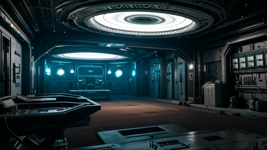 area51 Secret Location, hall, laboratory, Surreal, UFO light, Clear focus, Highly detailed numbers, Ultra Detailed, 4K