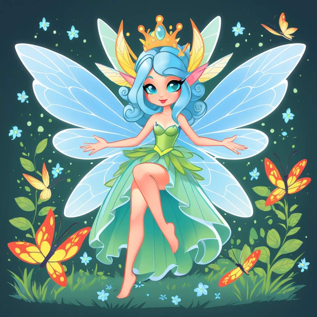Fairy Queen butterfly wings in Clipart art style