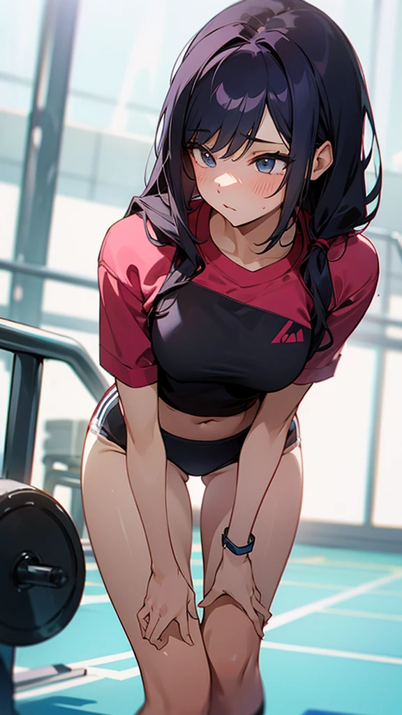 A sexy girl in gym clothes 