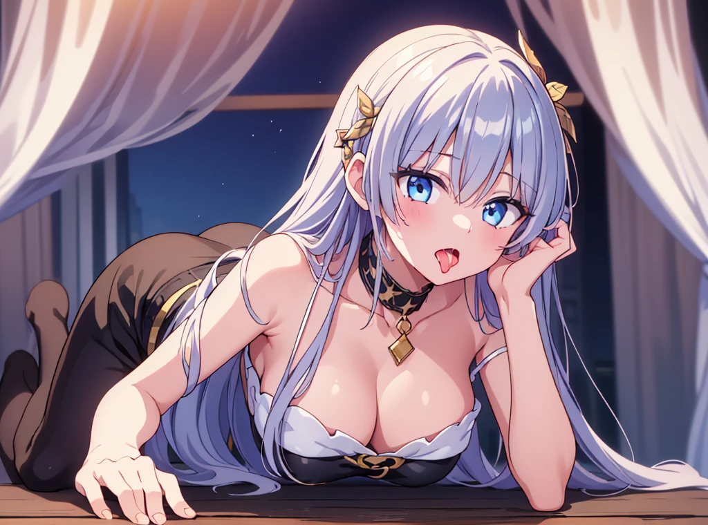 On all fours、Push up your hips、Stretch out your tongue and let your saliva drip、whole body、(Unbroken Hand:1.2),(2 arms),(2 legs),highest quality, 4K, (High resolution:1.3), masterpiece: 1.2, Super detailed, HDR, Studio Lighting, Sharp Focus, Bright colors, Portrait, Warm tones, Soft Lighting,