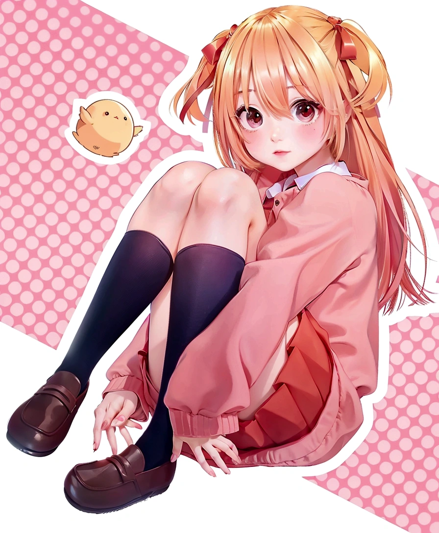 Realistic cute girl with camera