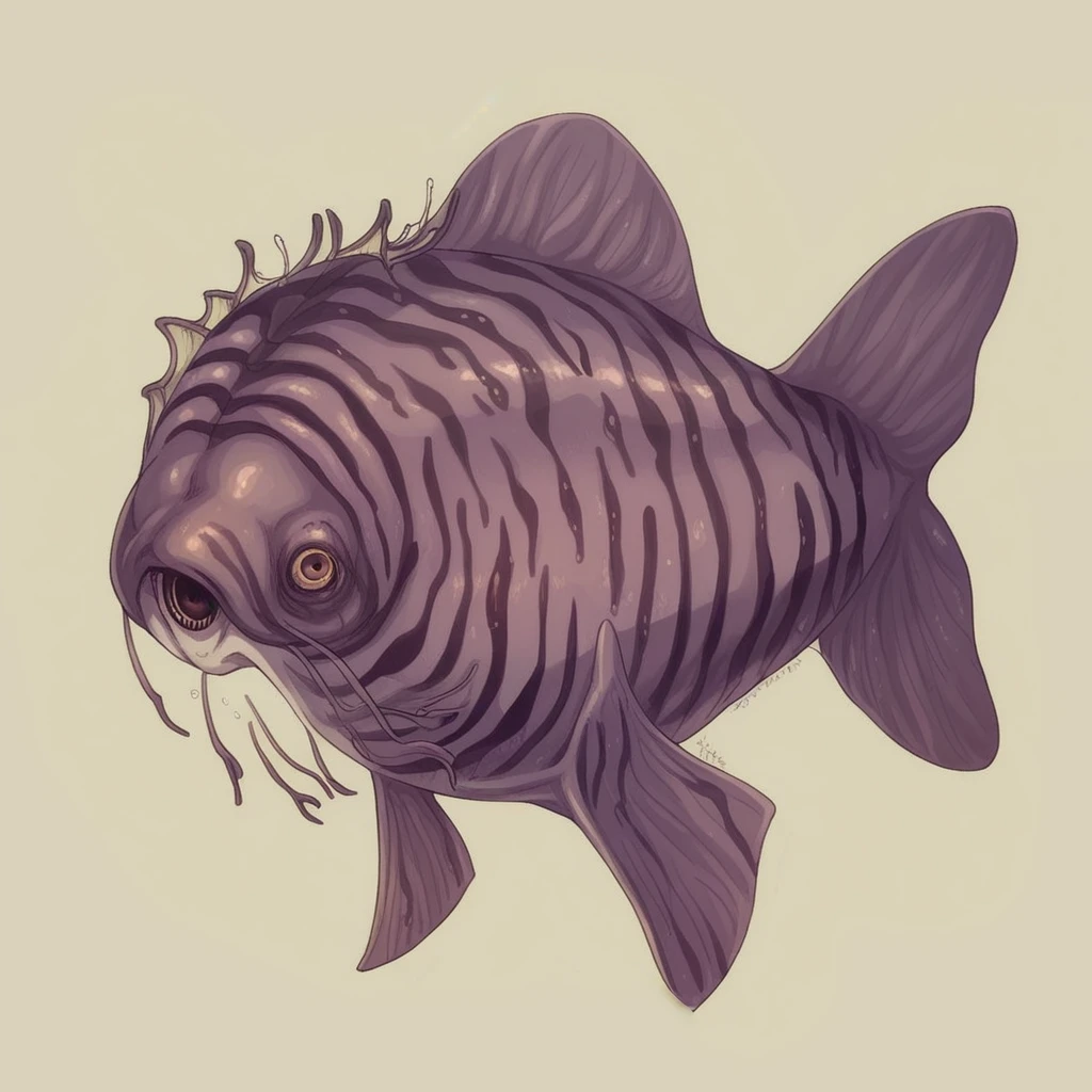 there is a drawing of a fish with a very big mouth, scary fish, realistic creature concept, deep sea creature, deep sea fish, aquatic creature, illustration of an angler fish, highly detailed creature, angler fish, deep sea monster, detailed creature, lovecraftian sea creature, creature design, sea creature, ancient fish, d & d creature, deep sea creatures,shingeki_no_kyojin_s4_style,