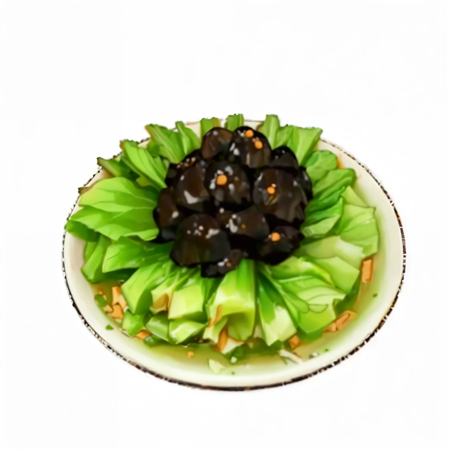 Fresh greens and black fungus are of super high quality