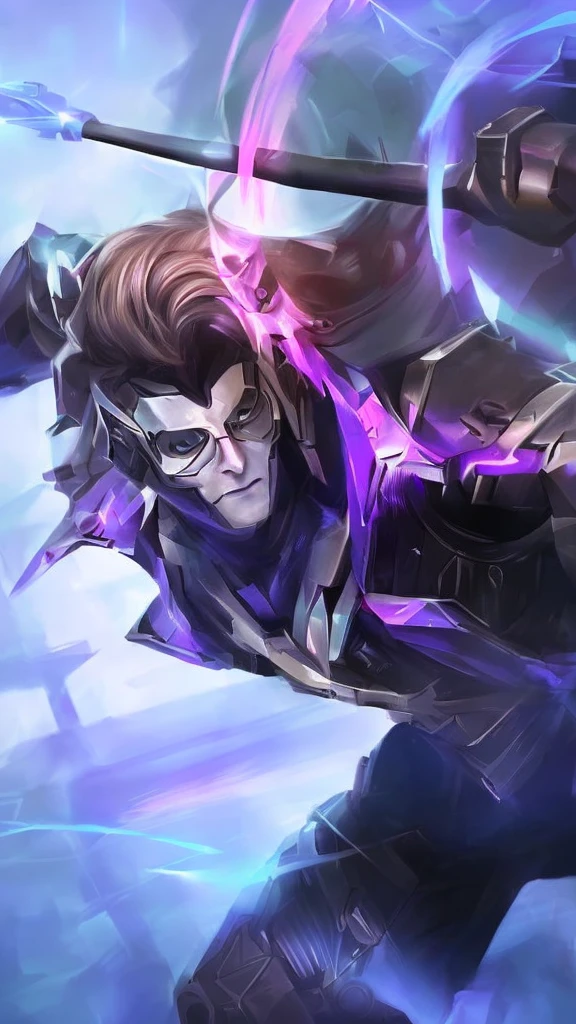 a close up of a male cyborg holding a spear, cryokinesis, highly detailed, hyper realistic, cinematic lighting, dramatic pose, intricate details, sharp focus, 8k, photorealistic, digital painting, concept art