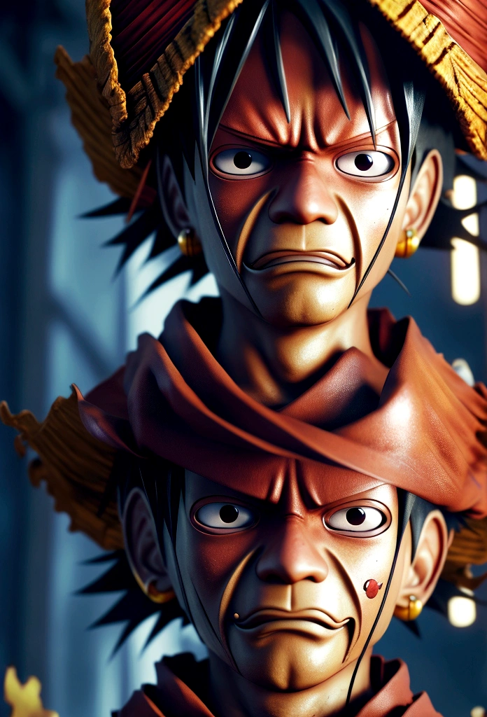 ((Luffy is cool)) 4K 8K:: Realistic::4. Cyberpunk::1 --v 4 --Quality 2