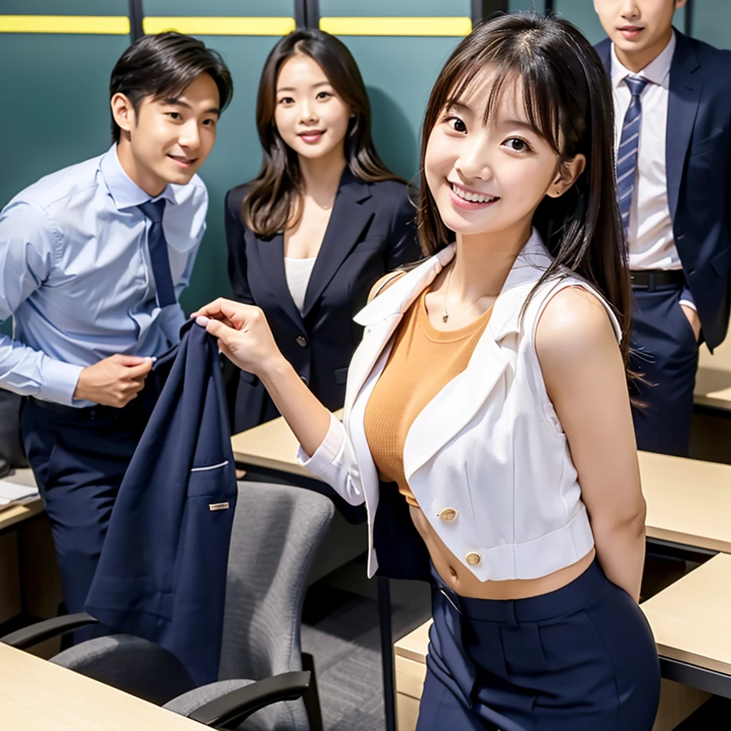 She looks 15 but、She has the cute face of a 20-year-old idol. Gentle and cute Smiling Kindly Medium bust Cleavage She is a tall building々I work in an office with、(((She began to undress in front of her male colleagues in suits at the office.)))、(((In the process of taking off clothes))) RAW Photos Genuine Genuine Life Do not display copyright