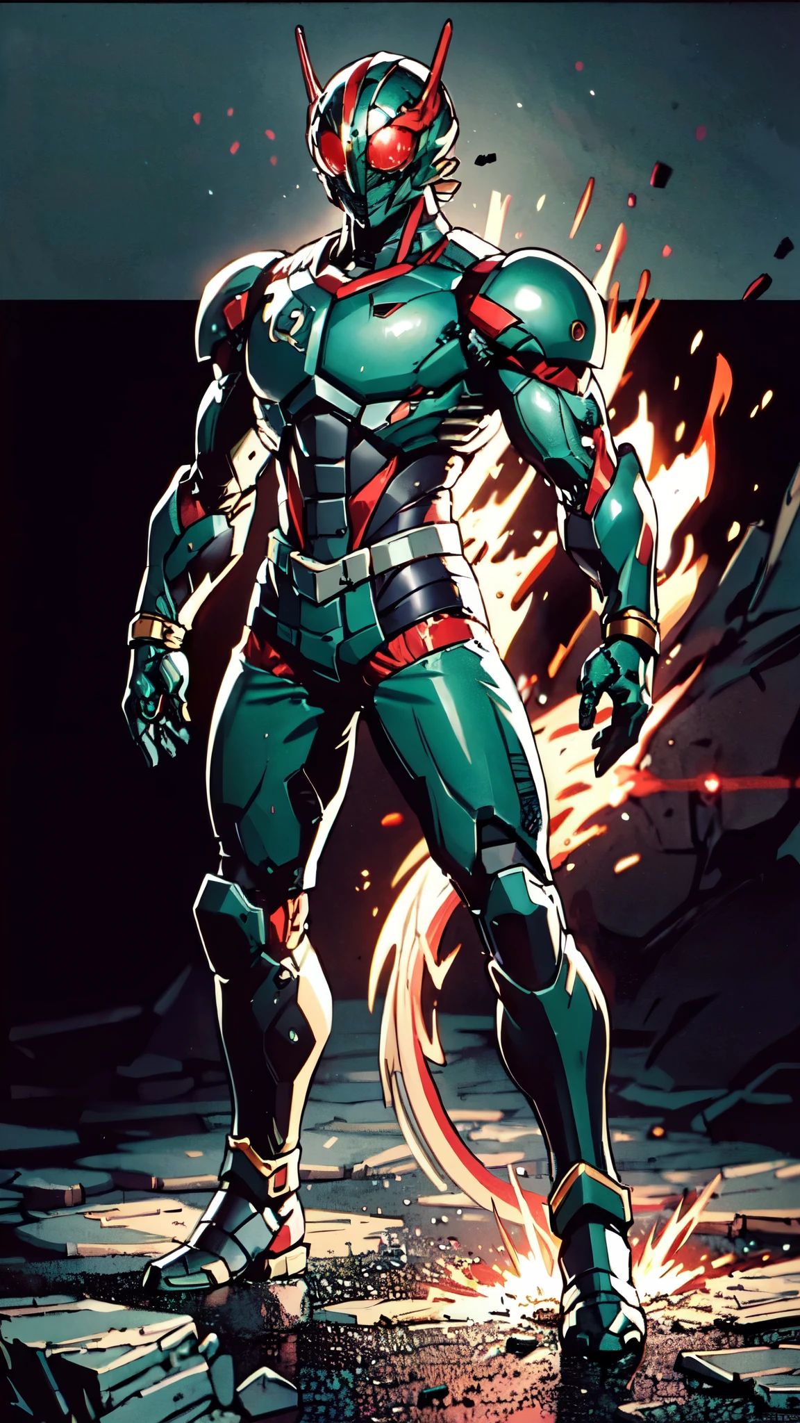 A man wearing a full-face helmet, a fantasy-style biotech armored combat suit, green eyes, (a composite layered chest armor), fully enclosed shoulder guards, matching arm and leg guards, the belt is adorned with dragon claw grasping orbs, (the color scheme is primarily black with red accents), the design balances heavy with agility, a high-tech bio-mecha armor, (Armor Concept Inspired by Dragons, stand on the top of a skyscraper in a futuristic sci-fi city), this character embodies a finely crafted fantasy-surreal style armored hero in anime style, exquisite and mature manga art style, (element, plasma, energy, the armor glows), ((male:1.5)), metallic, real texture material, dramatic, high definition, best quality, highres, ultra-detailed, ultra-fine painting, extremely delicate, professional, perfect body proportions, golden ratio, anatomically correct, symmetrical face, extremely detailed eyes and face, high quality eyes, creativity, RAW photo, UHD, 32k, Natural light, cinematic lighting, masterpiece-anatomy-perfect, masterpiece:1.5