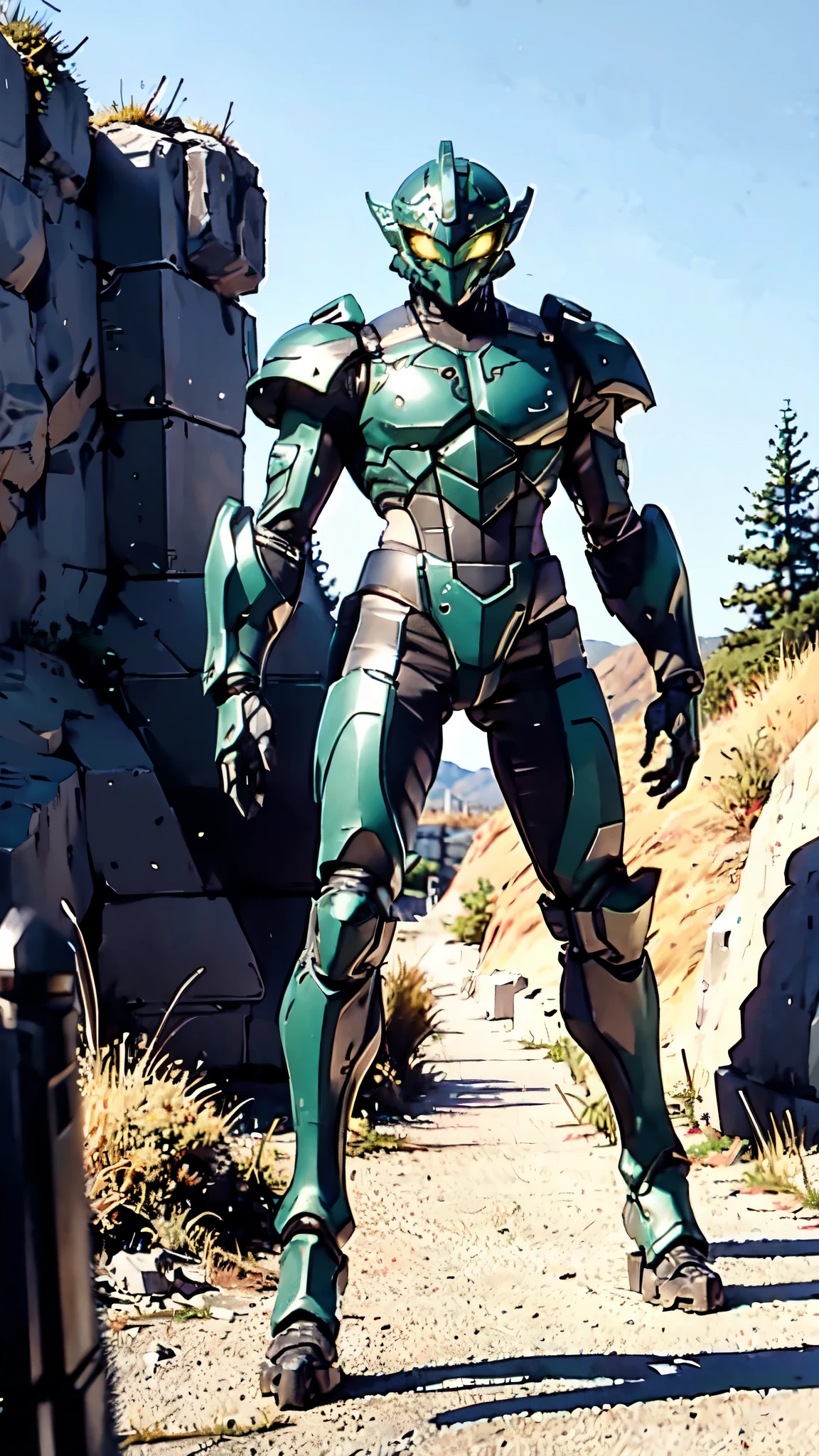 A man wearing a full-face helmet, a fantasy-style biotech armored combat suit, green eyes, (a composite layered chest armor), fully enclosed shoulder guards, matching arm and leg guards, the belt is adorned with dragon claw grasping orbs, (the color scheme is primarily black with red accents), the design balances heavy with agility, a high-tech bio-mecha armor, (Armor Concept Inspired by Dragons, stand on the top of a skyscraper in a futuristic sci-fi city), this character embodies a finely crafted fantasy-surreal style armored hero in anime style, exquisite and mature manga art style, (element, plasma, energy, the armor glows), ((male:1.5)), metallic, real texture material, dramatic, high definition, best quality, highres, ultra-detailed, ultra-fine painting, extremely delicate, professional, perfect body proportions, golden ratio, anatomically correct, symmetrical face, extremely detailed eyes and face, high quality eyes, creativity, RAW photo, UHD, 32k, Natural light, cinematic lighting, masterpiece-anatomy-perfect, masterpiece:1.5