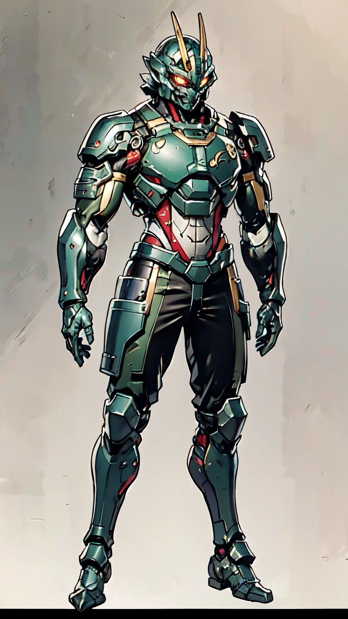A man wearing a full-face helmet, a fantasy-style biotech armored combat suit, green eyes, (a composite layered chest armor), fully enclosed shoulder guards, matching arm and leg guards, the belt is adorned with dragon claw grasping orbs, (the color scheme is primarily black with red accents), the design balances heavy with agility, a high-tech bio-mecha armor, (Armor Concept Inspired by Dragons, stand on the top of a skyscraper in a futuristic sci-fi city), this character embodies a finely crafted fantasy-surreal style armored hero in anime style, exquisite and mature manga art style, (element, plasma, energy, the armor glows), ((male:1.5)), metallic, real texture material, dramatic, high definition, best quality, highres, ultra-detailed, ultra-fine painting, extremely delicate, professional, perfect body proportions, golden ratio, anatomically correct, symmetrical face, extremely detailed eyes and face, high quality eyes, creativity, RAW photo, UHD, 32k, Natural light, cinematic lighting, masterpiece-anatomy-perfect, masterpiece:1.5