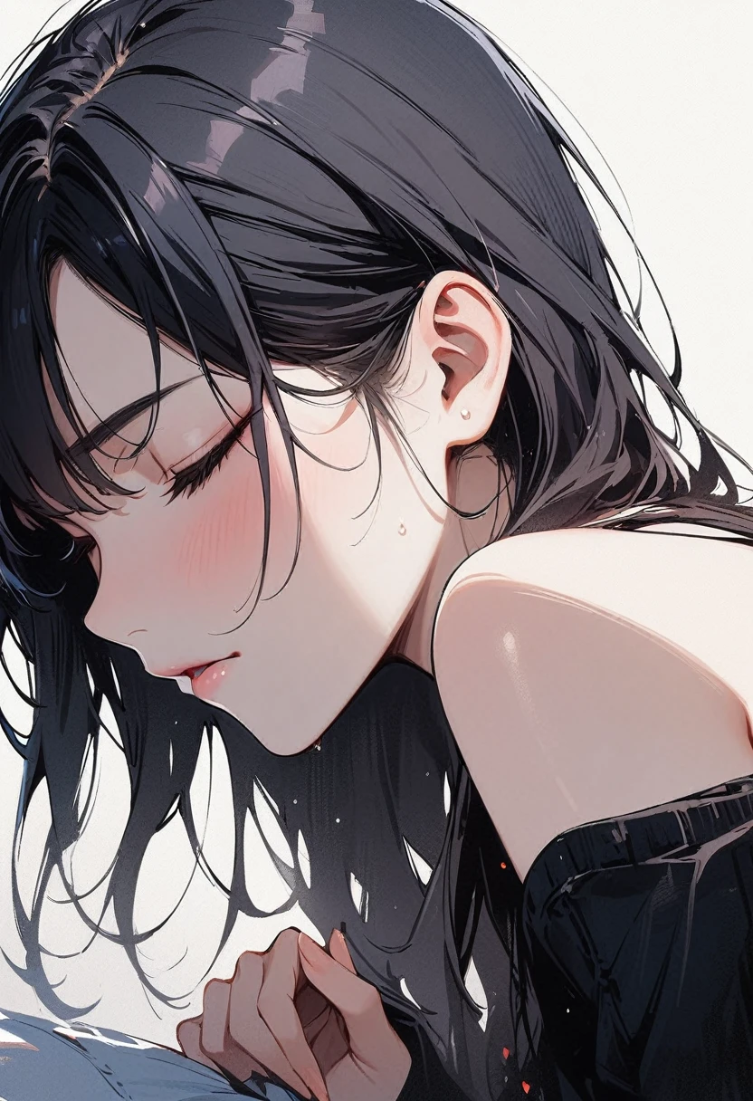 One man、Black hair Fantastic icon Simple clothes、Colorful、profile、focus