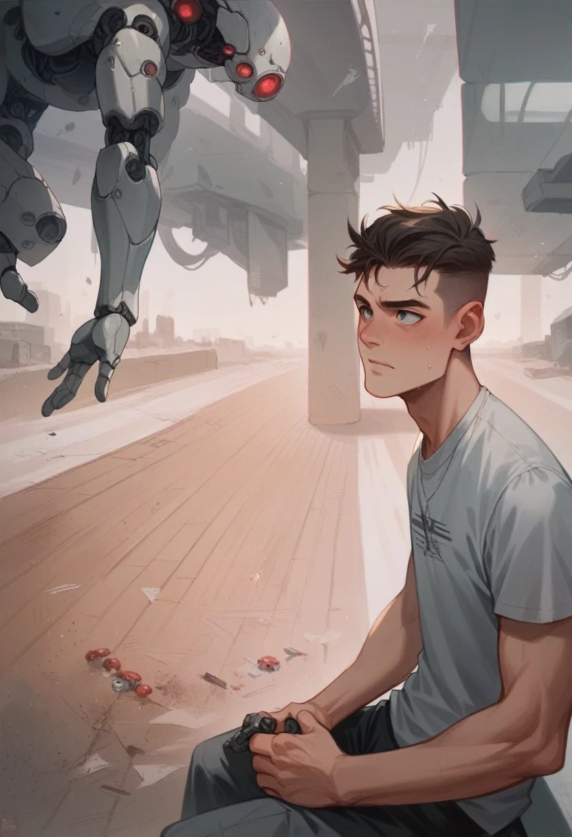 Boy with futuristic background realisti c face 8k ultim high quality HD