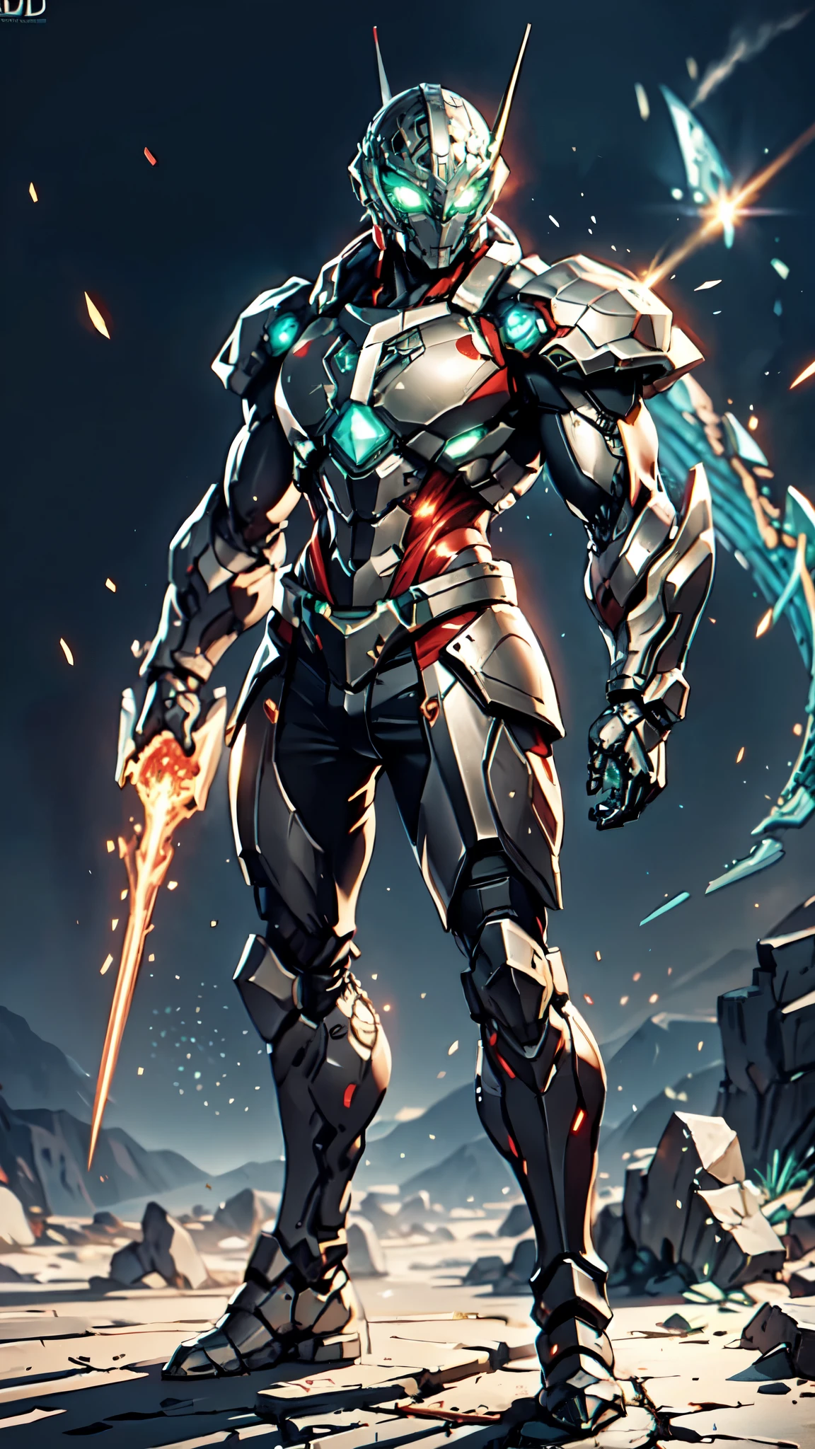 A man wearing a full-face helmet, a fantasy-style biotech armored combat suit, green eyes, (a composite layered chest armor), fully enclosed shoulder guards, matching arm and leg guards, the belt is adorned with dragon claw grasping orbs, (the color scheme is primarily black with red accents), the design balances heavy with agility, a high-tech bio-mecha armor, (Armor Concept Inspired by Dragons, stand on the top of a skyscraper in a futuristic sci-fi city), this character embodies a finely crafted fantasy-surreal style armored hero in anime style, exquisite and mature manga art style, (element, plasma, energy, the armor glows), ((male:1.5)), metallic, real texture material, dramatic, high definition, best quality, highres, ultra-detailed, ultra-fine painting, extremely delicate, professional, perfect body proportions, golden ratio, anatomically correct, symmetrical face, extremely detailed eyes and face, high quality eyes, creativity, RAW photo, UHD, 32k, Natural light, cinematic lighting, masterpiece-anatomy-perfect, masterpiece:1.5