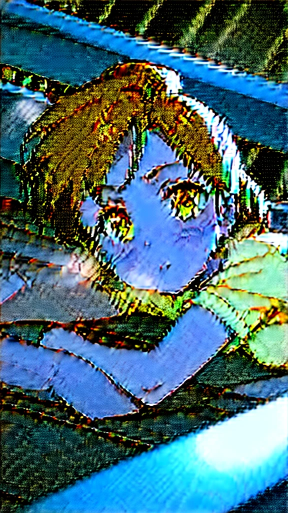 An anime girl laying down in boxing ring, her eyes rolled up and heavily breathing