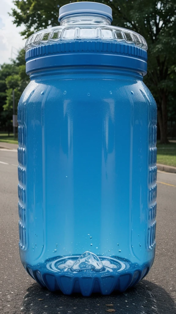 An image of a large water bottle overflowing, symbolizing excess intake.