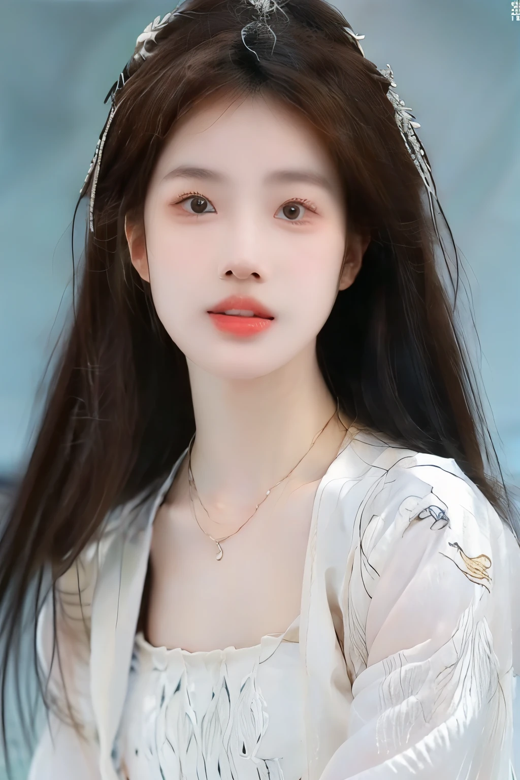 Beautiful woman with perfect body:1.4,Layered Hairstyle,Highly detailed face and skin textures,Double eyelids,Skin Whitening,Long hair,Whitened long legs,(Uniforms,necklace),Standing by the sea,Half-length photo