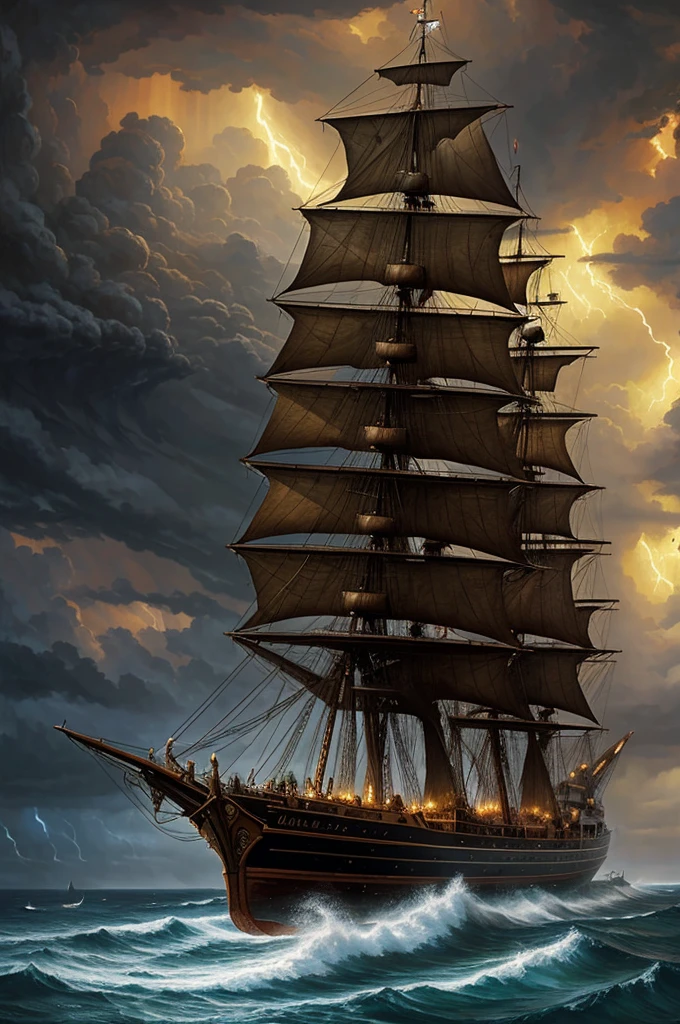 An elderly man standing with a boat and several animals inside, a ship lost in a storm, Ark of Noah, por Ted Nasmith, epic biblical representation, by Johfra Bosschart, por Noah Bradley, by Tim Hildebrandt, the sea and the storms