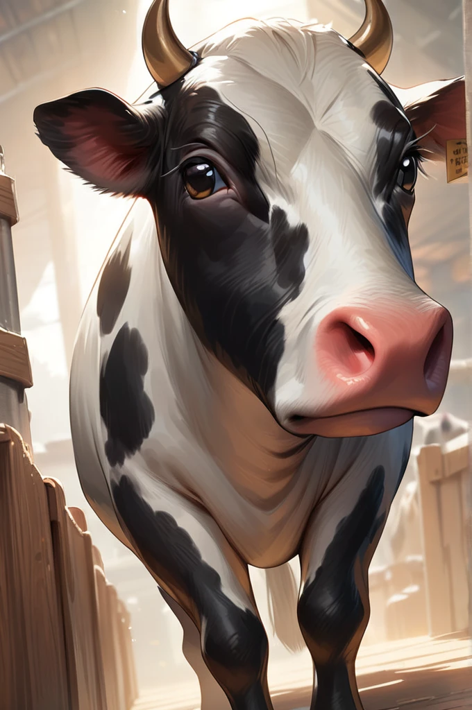 ((Best quality)), ((masterpiece)), (detailed), pussy, black pantyhose, cow