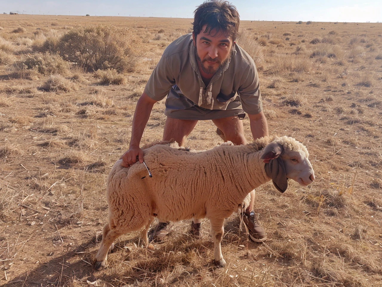 He slaughters the sheep