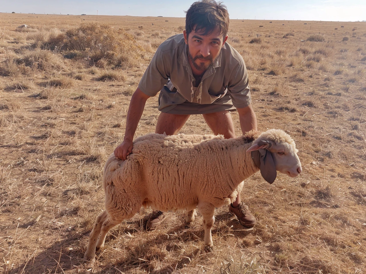 He slaughters the sheep