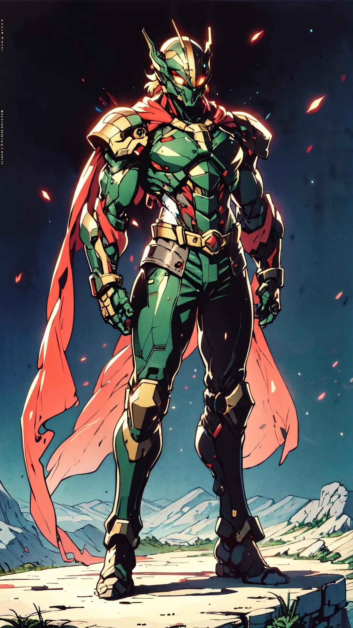 A man wearing a full-face helmet, a fantasy-style biotech armored combat suit, green eyes, (a composite layered chest armor), fully enclosed shoulder guards, matching arm and leg guards, the belt is adorned with dragon claw grasping orbs, (the color scheme is primarily black with red accents), the design balances heavy with agility, a high-tech bio-mecha armor, (Armor Concept Inspired by Dragons, stand on the top of a skyscraper in a futuristic sci-fi city), this character embodies a finely crafted fantasy-surreal style armored hero in anime style, exquisite and mature manga art style, (element, plasma, energy, the armor glows), ((male:1.5)), metallic, real texture material, dramatic, high definition, best quality, highres, ultra-detailed, ultra-fine painting, extremely delicate, professional, perfect body proportions, golden ratio, anatomically correct, symmetrical face, extremely detailed eyes and face, high quality eyes, creativity, RAW photo, UHD, 32k, Natural light, cinematic lighting, masterpiece-anatomy-perfect, masterpiece:1.5
