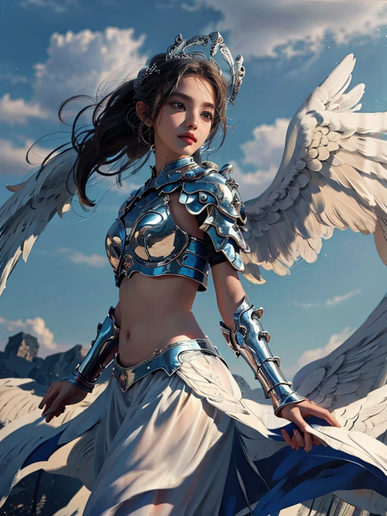 1 girl，wings，the angel's wings，armor