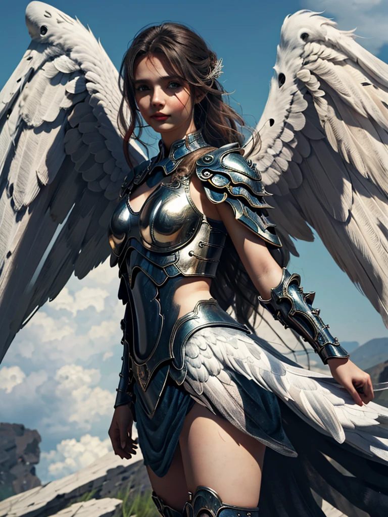 1 girl，wings，the angel's wings，armor