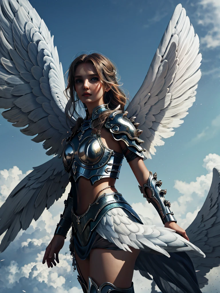 1 girl，wings，the angel's wings，armor