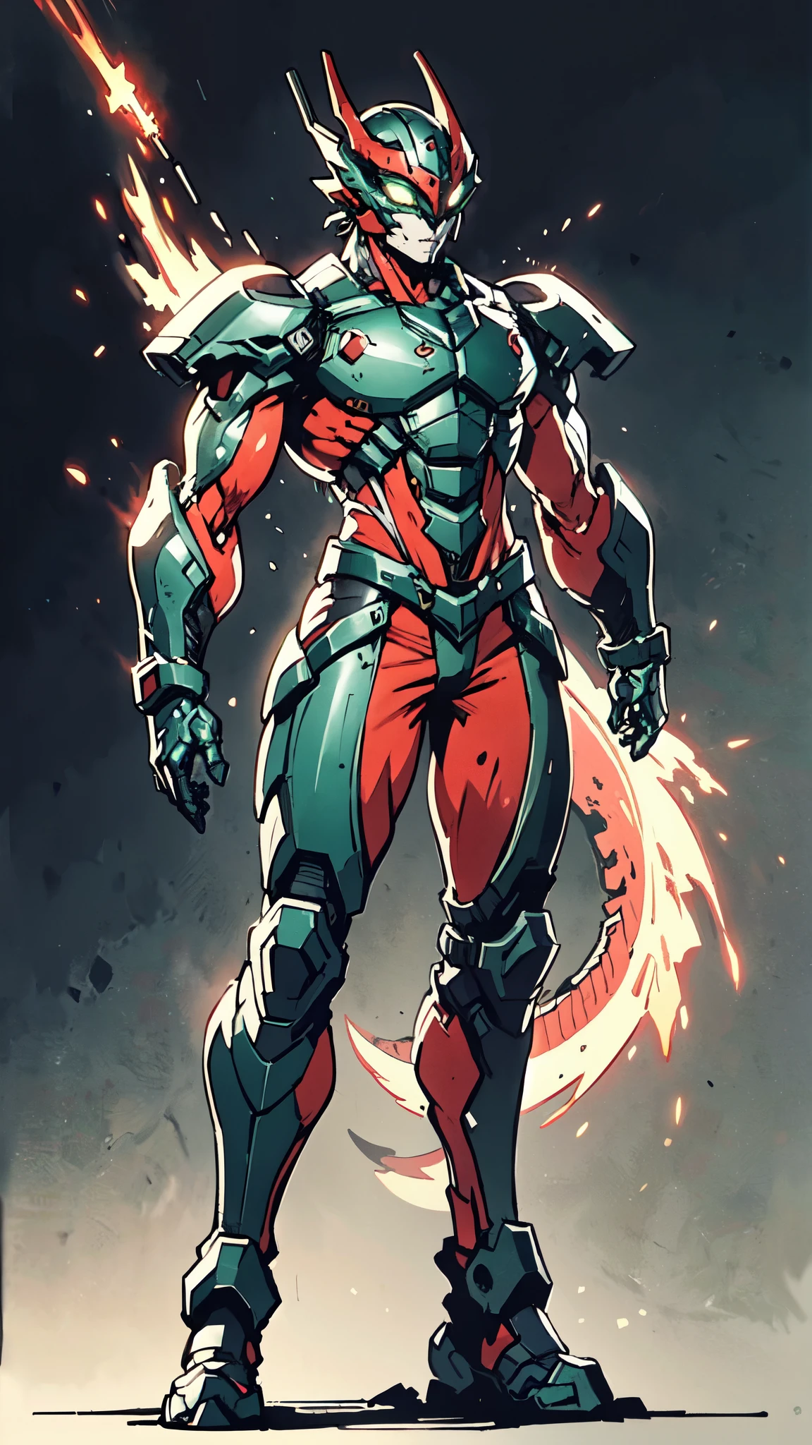 A man wearing a full-face helmet, a fantasy-style biotech armored combat suit, green eyes, (a composite layered chest armor), fully enclosed shoulder guards, matching arm and leg guards, the belt is adorned with dragon claw grasping orbs, (the color scheme is primarily black with red accents), the design balances heavy with agility, a high-tech bio-mecha armor, (Armor Concept Inspired by Dragons, stand on the top of a skyscraper in a futuristic sci-fi city), this character embodies a finely crafted fantasy-surreal style armored hero in anime style, exquisite and mature manga art style, (element, plasma, energy, the armor glows), ((male:1.5)), metallic, real texture material, dramatic, high definition, best quality, highres, ultra-detailed, ultra-fine painting, extremely delicate, professional, perfect body proportions, golden ratio, anatomically correct, symmetrical face, extremely detailed eyes and face, high quality eyes, creativity, RAW photo, UHD, 32k, Natural light, cinematic lighting, masterpiece-anatomy-perfect, masterpiece:1.5