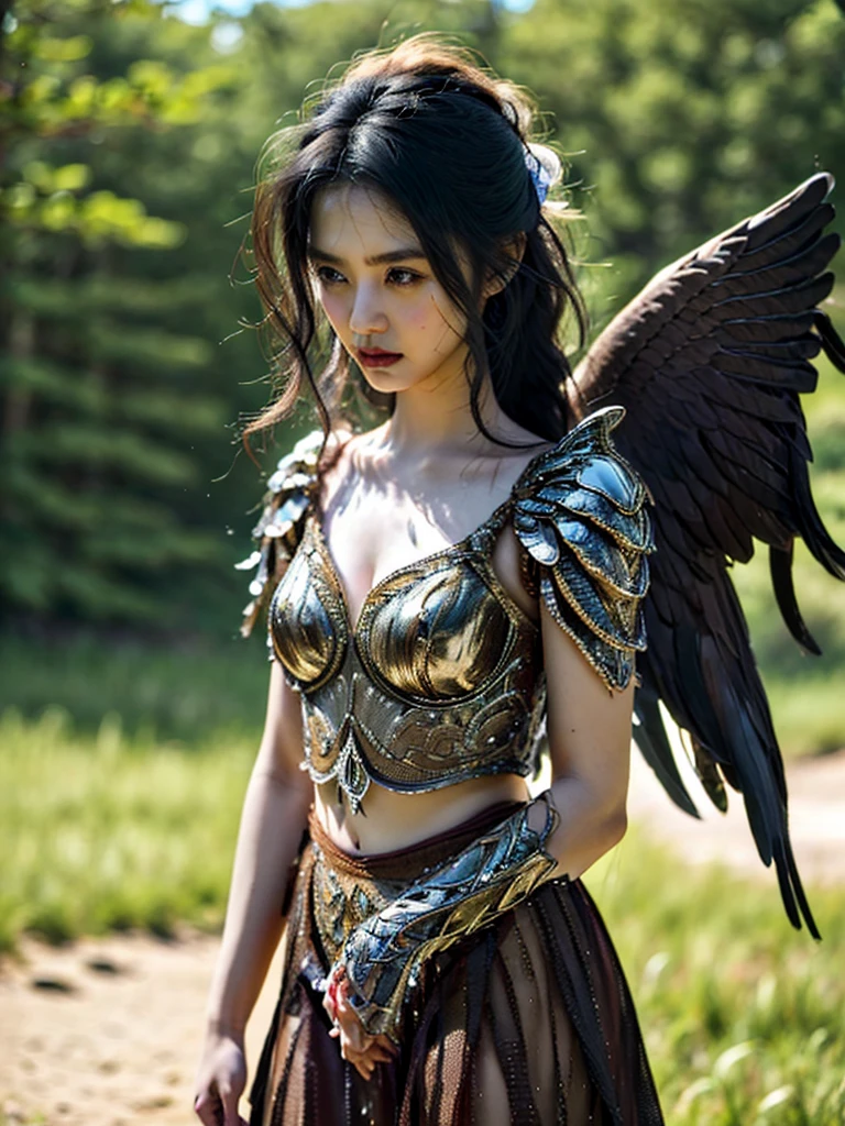 1 girl，wings，the angel's wings，armor