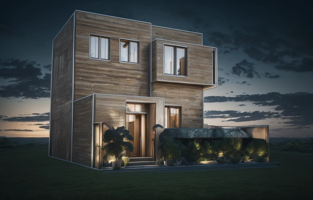 photorealistic, modern house,facade,modern,512k,high detailed, photoreal, award winning, large glass window on the right side, grass, plants, trees, sunny day, render (( travertine stone façade)) two cars in porch, wooden door entrance, steps marble, insanely detailed octane render,
award winning, extremely detailed,