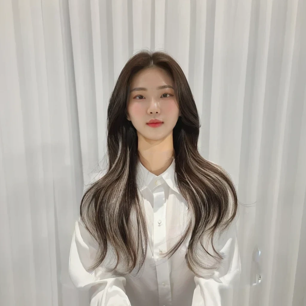 Best Quality, 8k, Masterpiece, (Portrait: 1.3), (photo realistic:1.4), (hyper realistic:1.4), Sharp Focus, looking at viewer, (smoother lighting:1.1), (increase cinematic lighting quality:0.9), realistic lighting, backlighting, light on face, ray trace, (brightening light:1.2), (Increase quality:1.4), sharp detail, (best quality real texture skin:1.4), finely detailed eyes, black_eyes, finely detailed face, 25 year old Korean woman